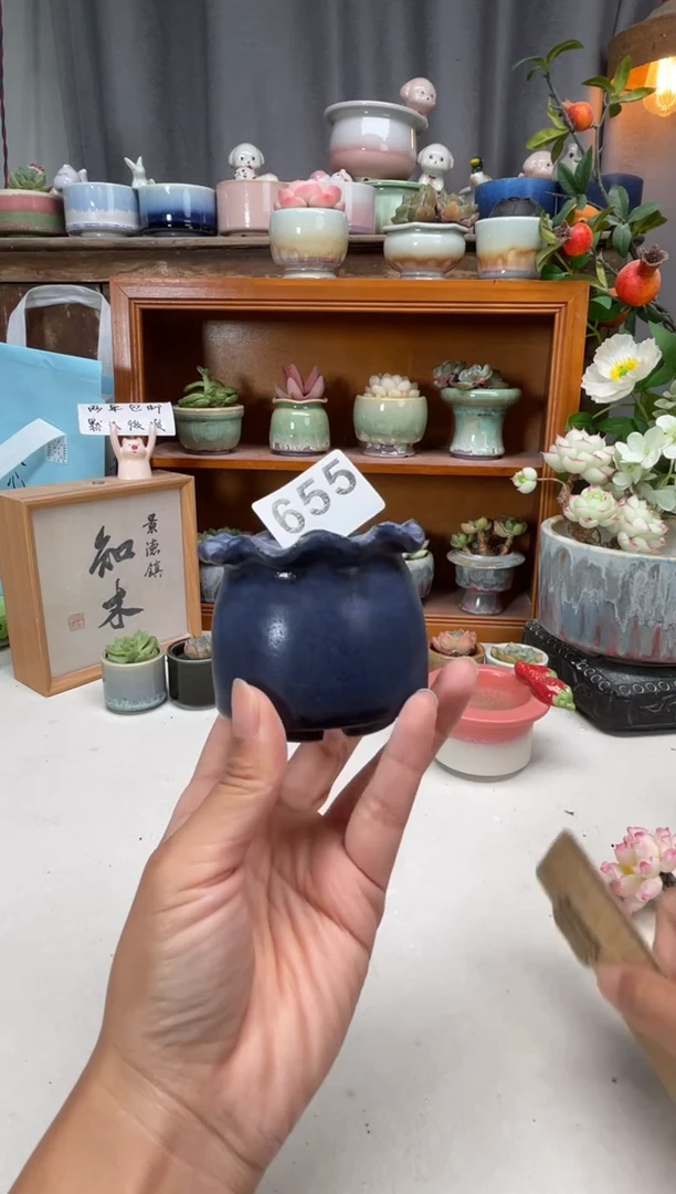 瓷片655知木小芳花盆