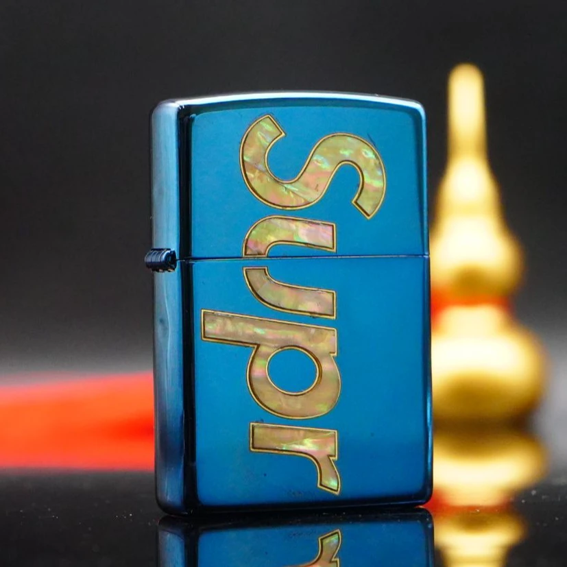 ZIPPO/之宝打火机Supreme常规蓝色冰面DYJ1