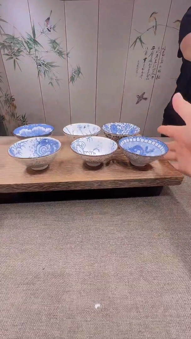 @微光茶器斗笠杯六个图案随机TJ018