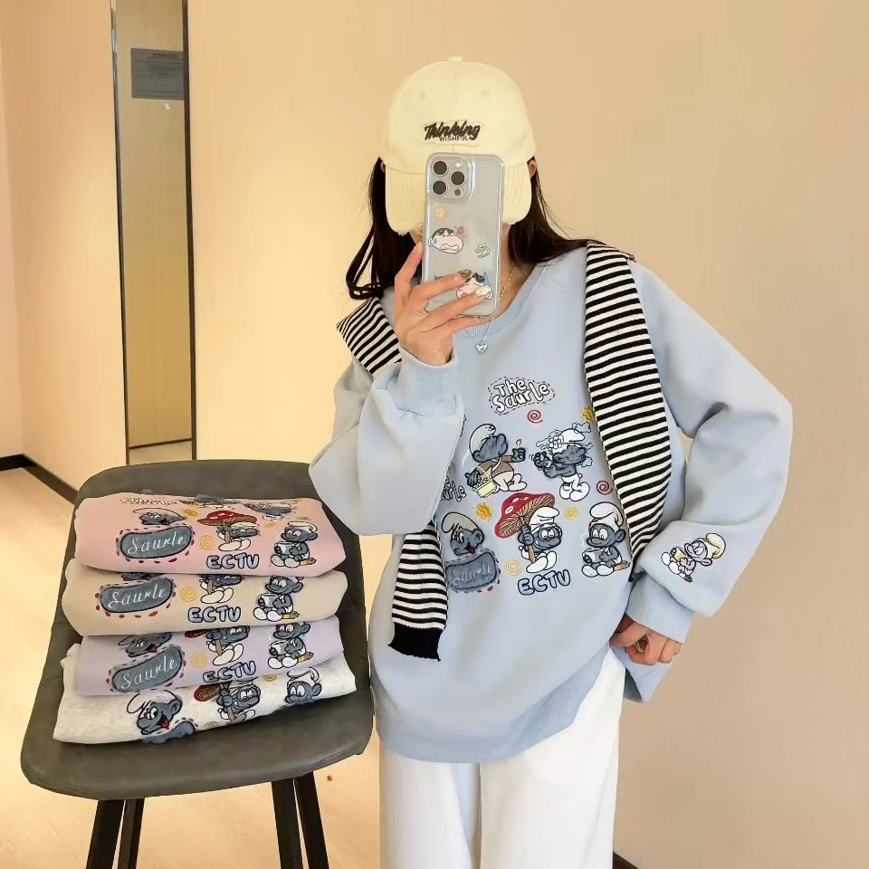 TD--【蓝精灵】休闲百搭 韩单 春季新款爆款 套头卫衣