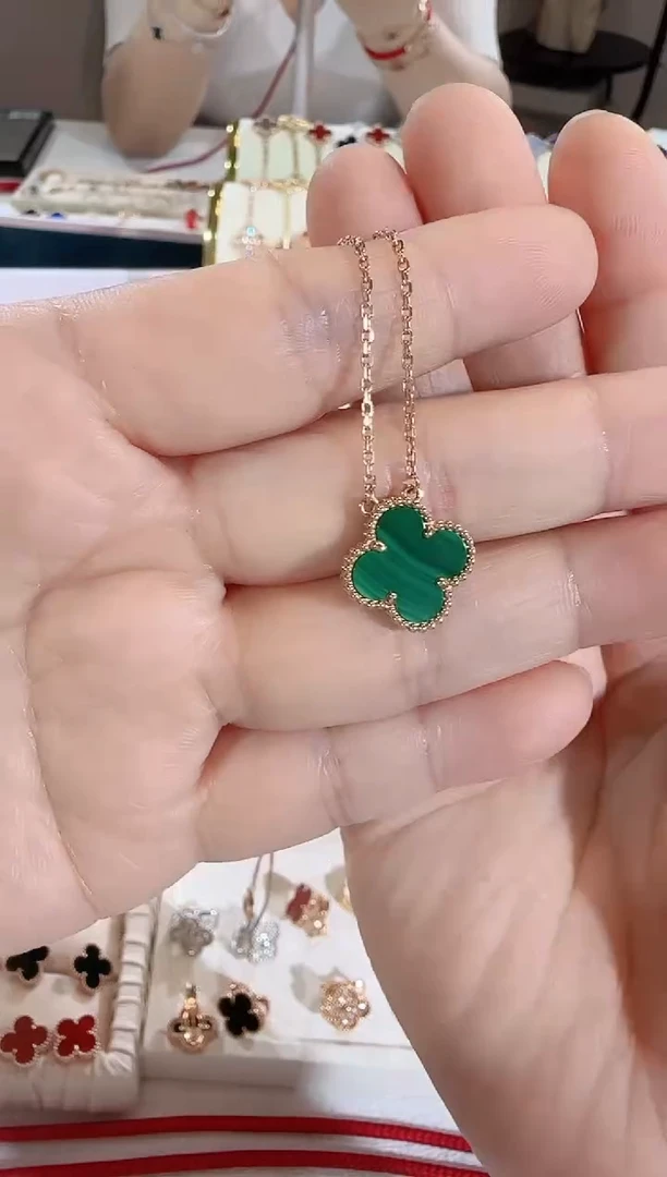 【闪购商品】孔雀石颈饰18K金镶嵌18K红孔雀石项链