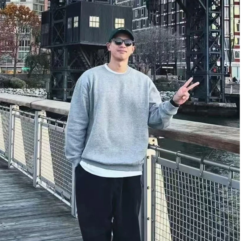 500g重磅美式圆领毛圈底简约百搭卫衣CF-001