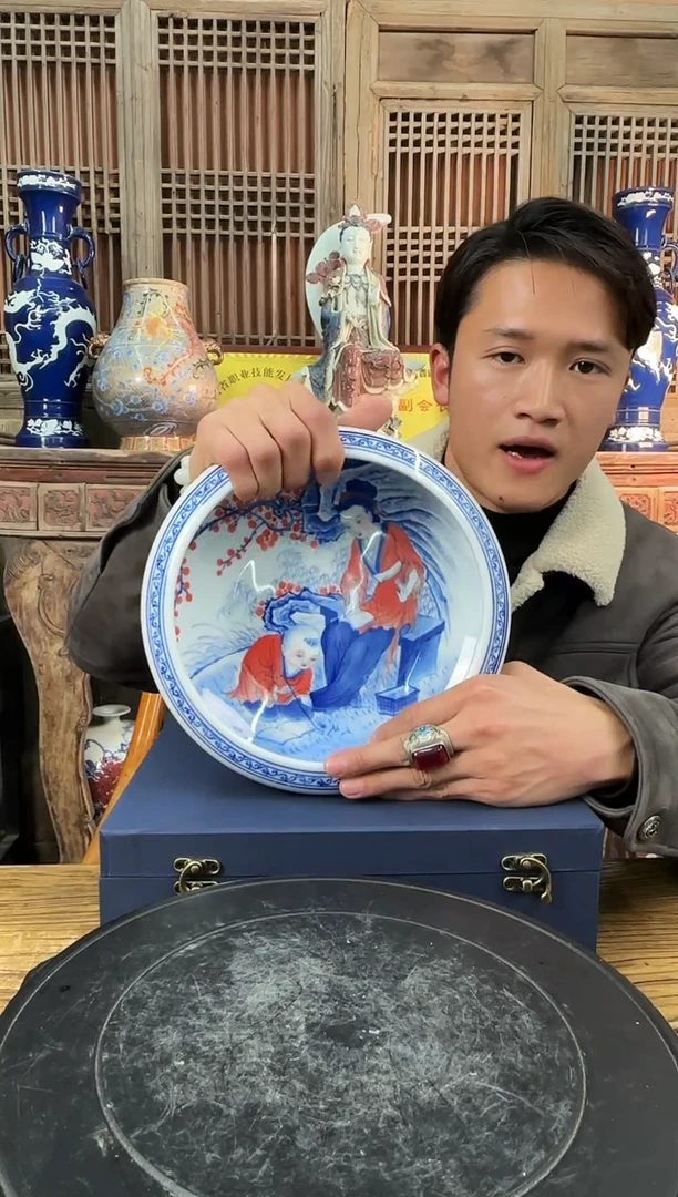 【闪购商品】摆件陶瓷 摆件 娘教子 水洗