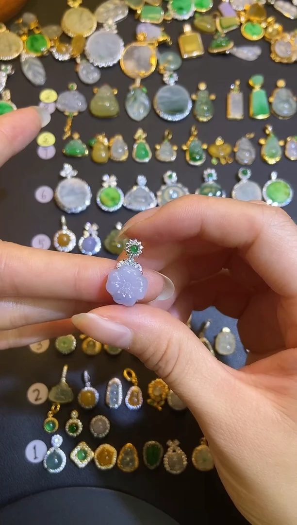 吊坠(不含链)银S925镶嵌翡翠1