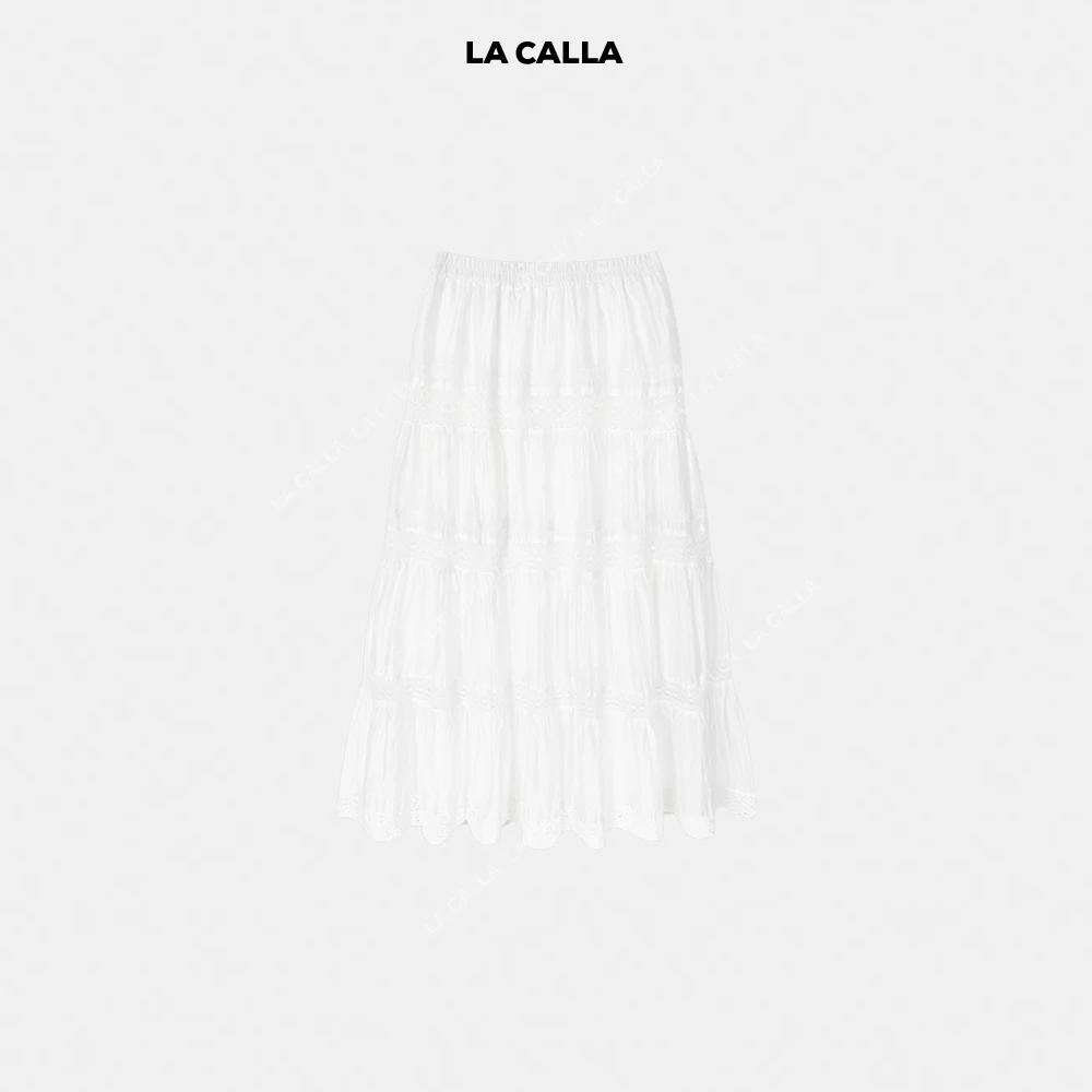 LA CALLA白仙裙极简设计师高级蓬蓬裙半身裙K063