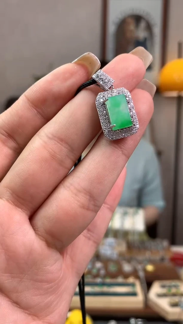 翡翠银S925镶嵌吊坠(不含链)吊坠