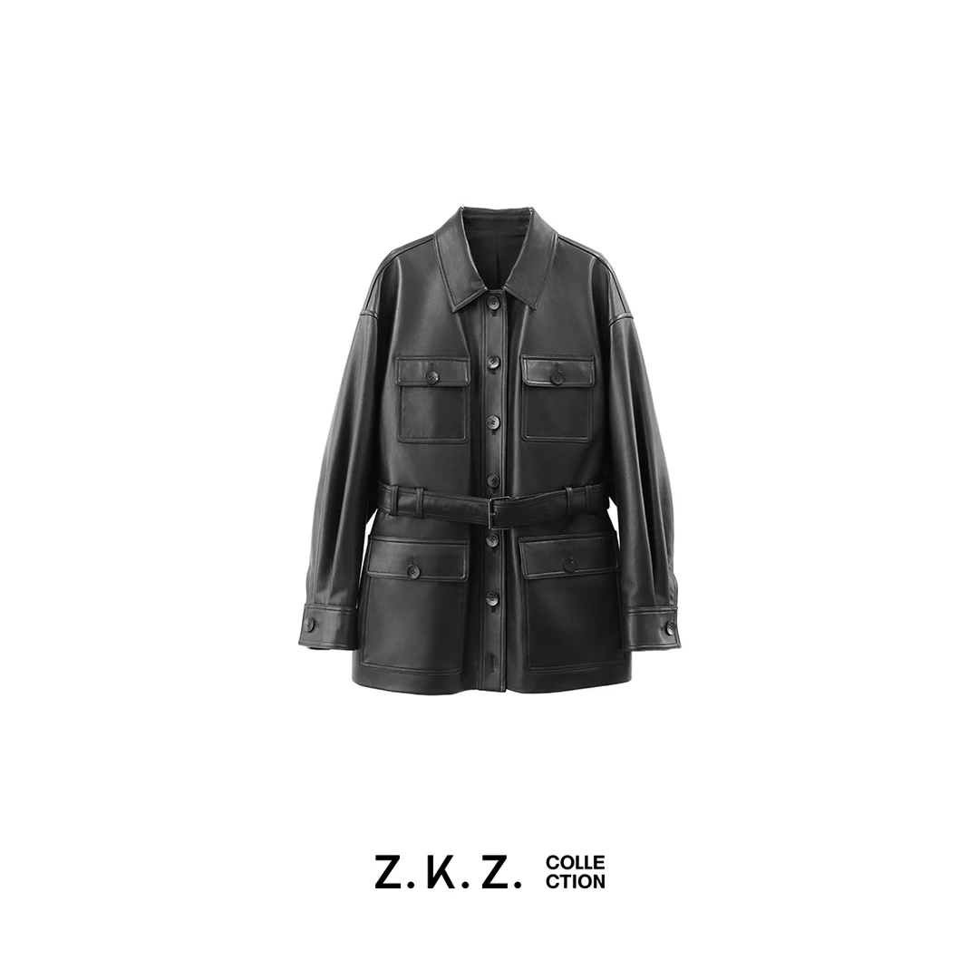 Z.K.Z.「暮光」土耳其进口植鞣绵羊皮短风衣外套