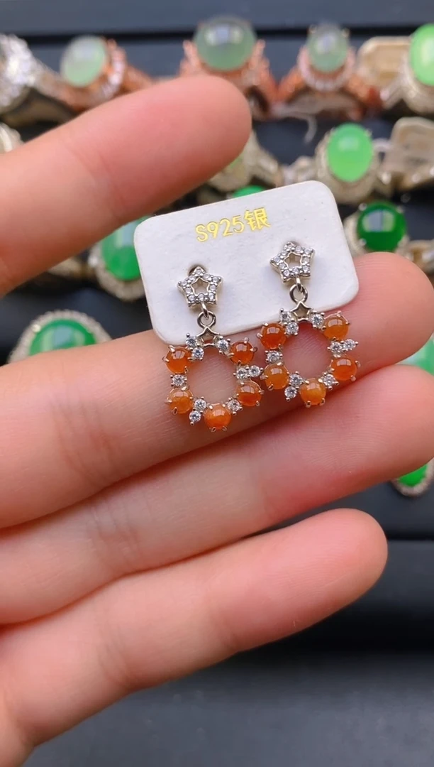 【闪购商品】翡翠戒指银S925镶嵌天然A货翡翠1