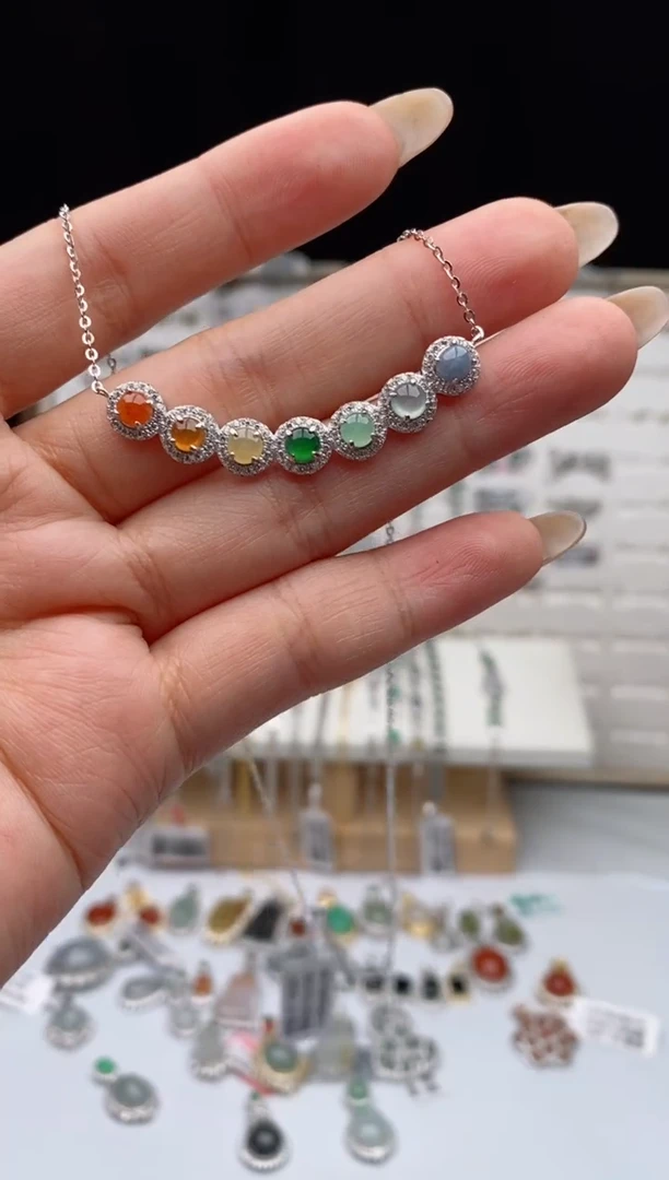 银S925镶嵌戒指翡翠天然A货翡翠