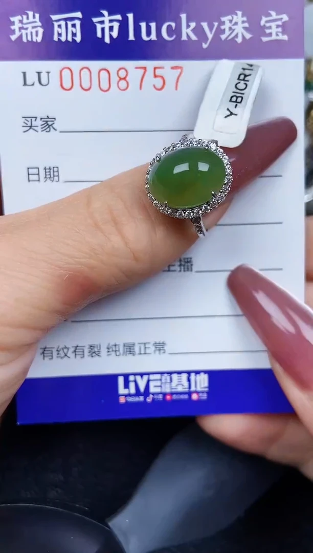 翡翠银S925镶嵌颈饰8757