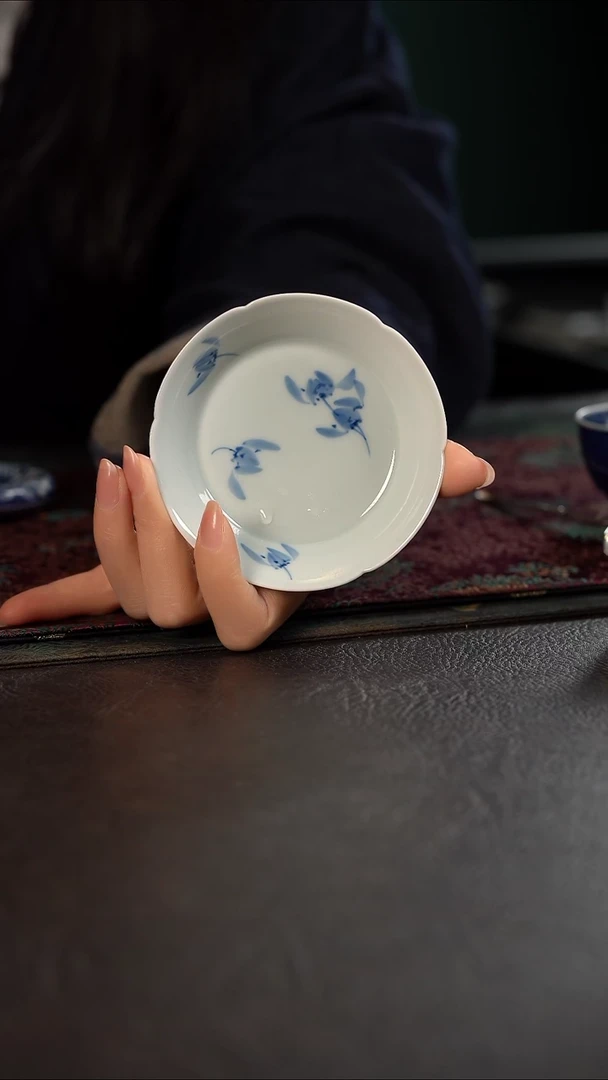 厚力煊兰花头花口小杯垫