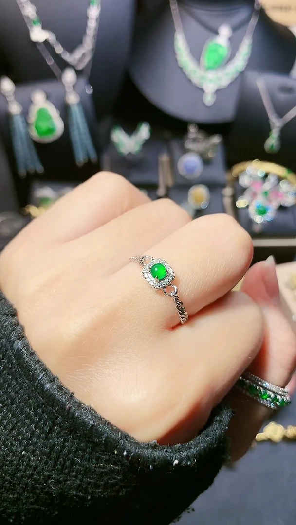 【闪购商品】翡翠戒指银S925镶嵌戒指