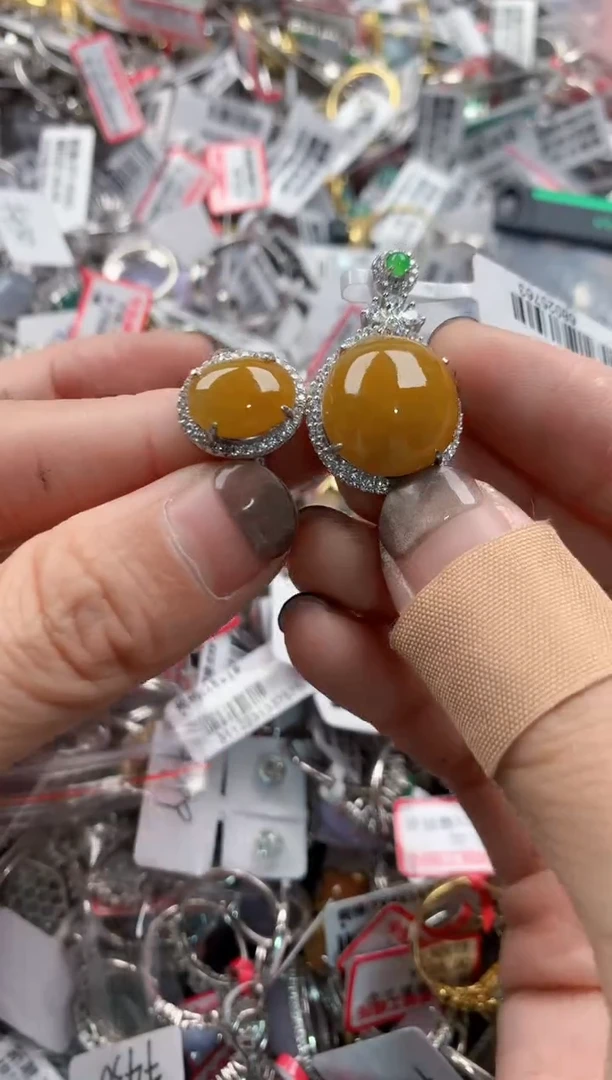 银S925镶嵌戒指翡翠555----6