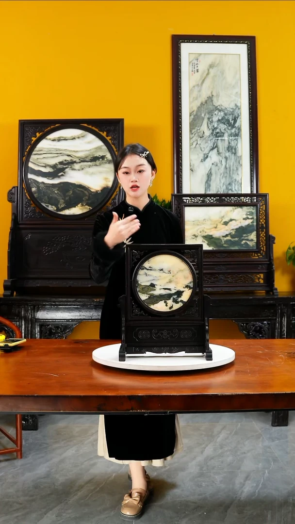 石材天然大理石画摆件