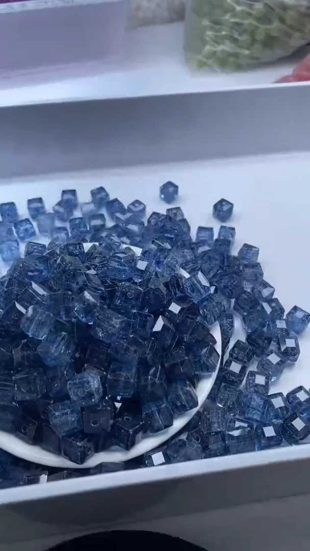 颈饰未镶嵌水晶W3329蓝色方糖10mm*10颗
