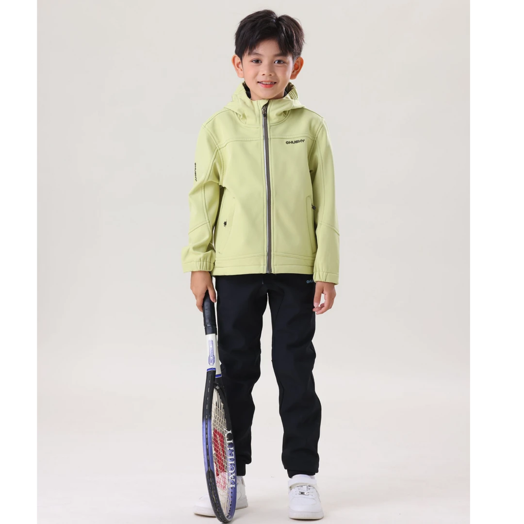 24秋冬男女童儿童户外运动休闲保暖舒适加绒连帽外套防风中大童