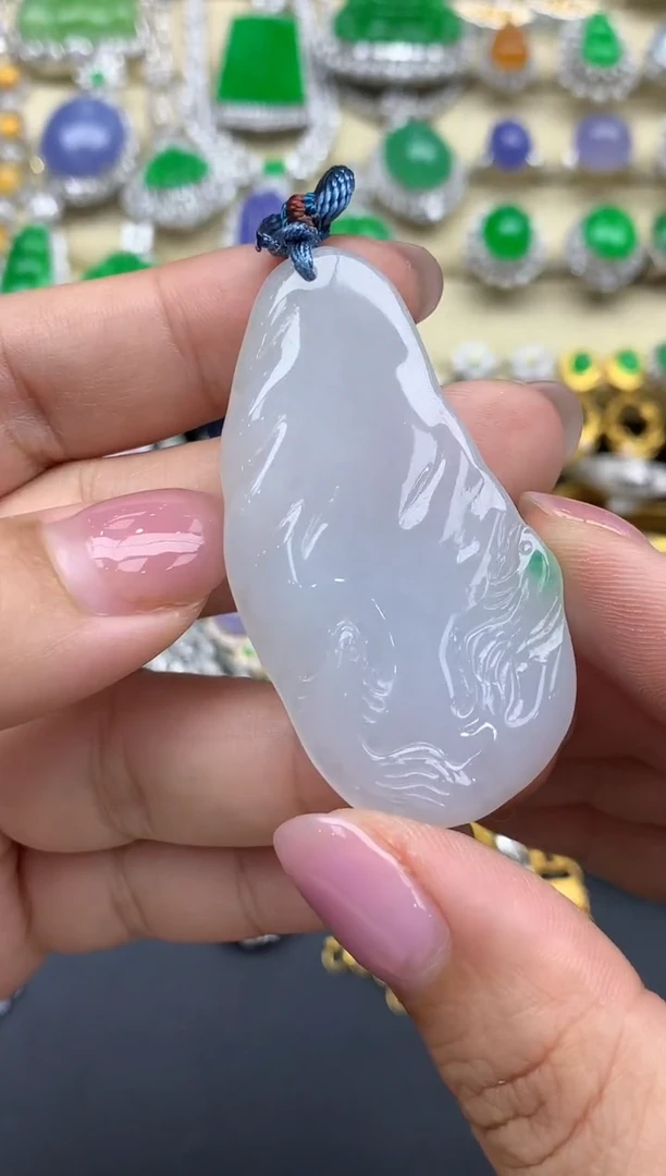 翡翠未镶嵌颈饰347-春日珠宝