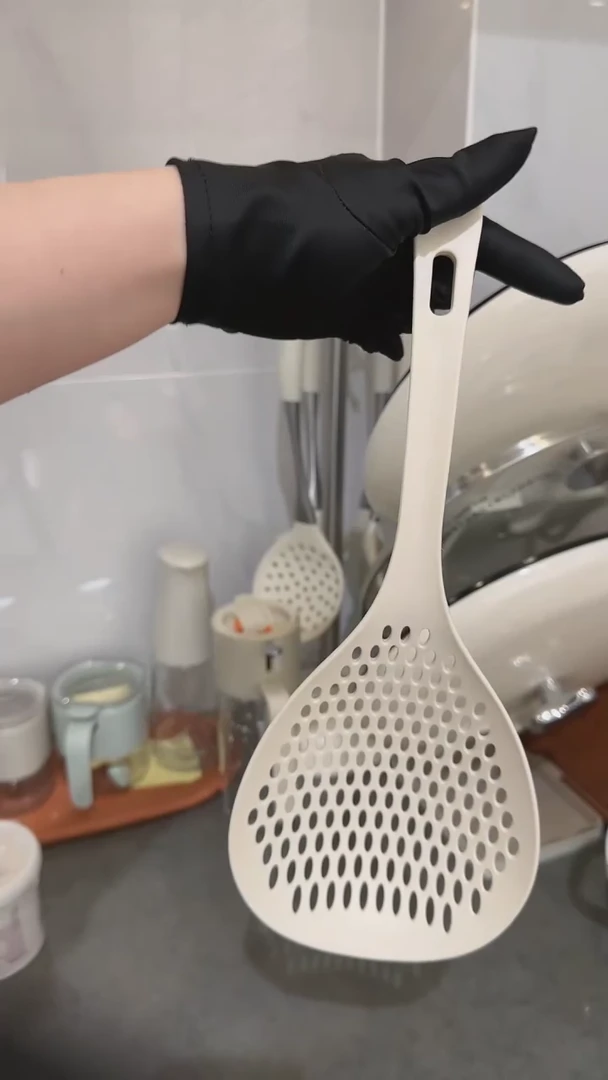 【闪购商品】瓷沥水勺34.5*13.5*4cm-霜白