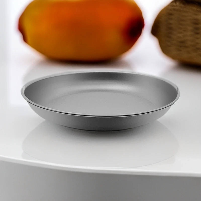 【瑕疵钛餐具】瑕疵冰花218mm圆盘钛餐饮用品