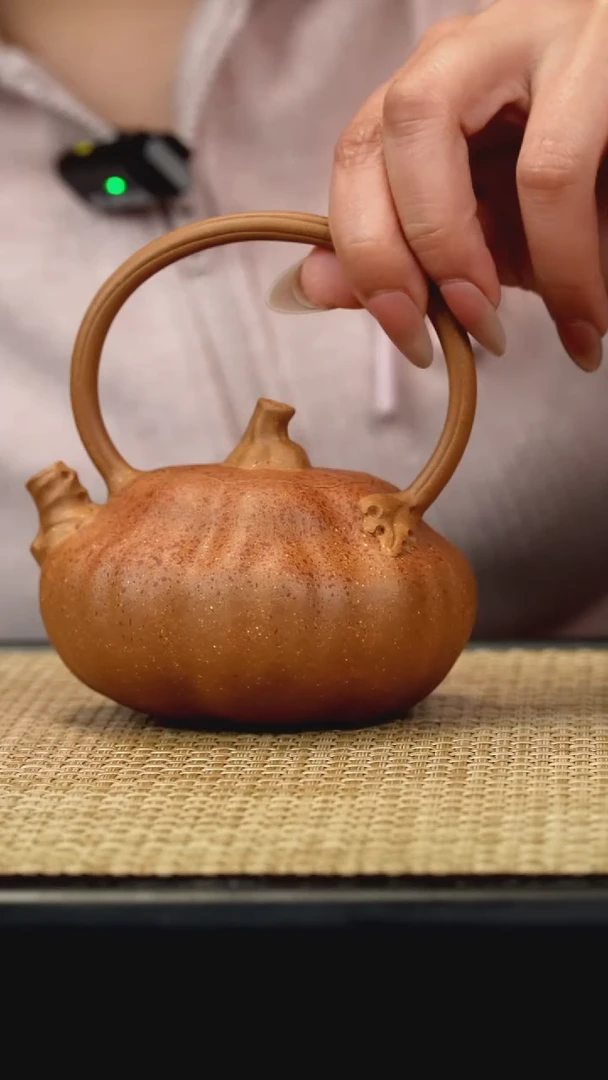 【闪购商品】紫砂茶壶黄金段南瓜提梁2320c