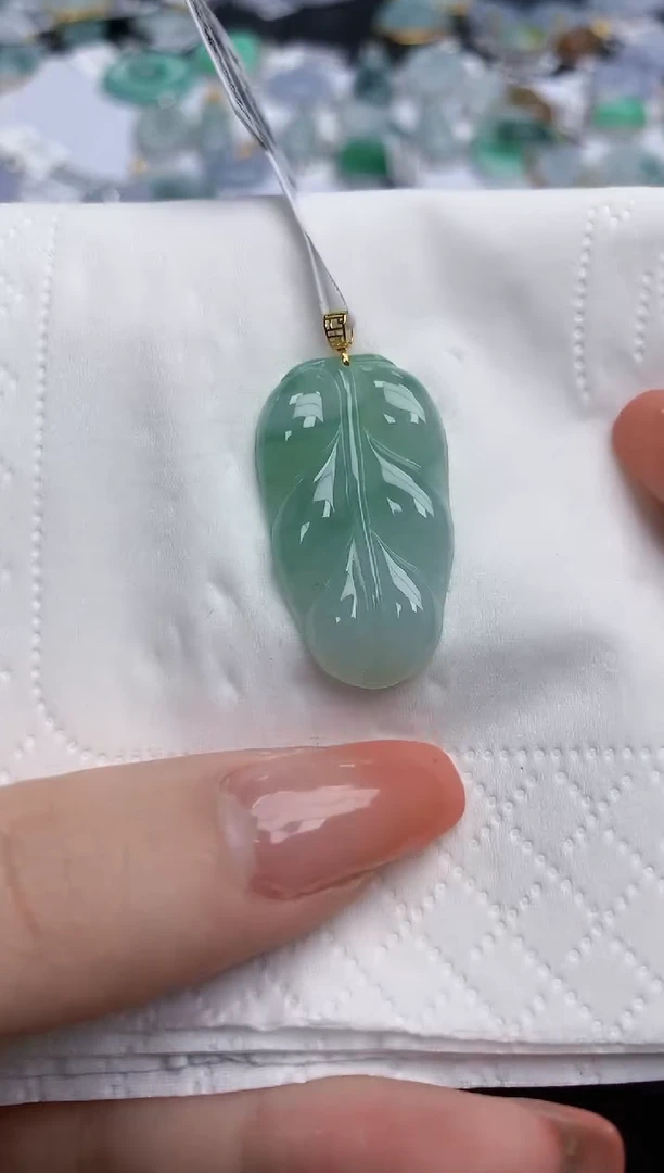 【闪购商品】翡翠颈饰18K金镶嵌天然缅甸翡翠A货