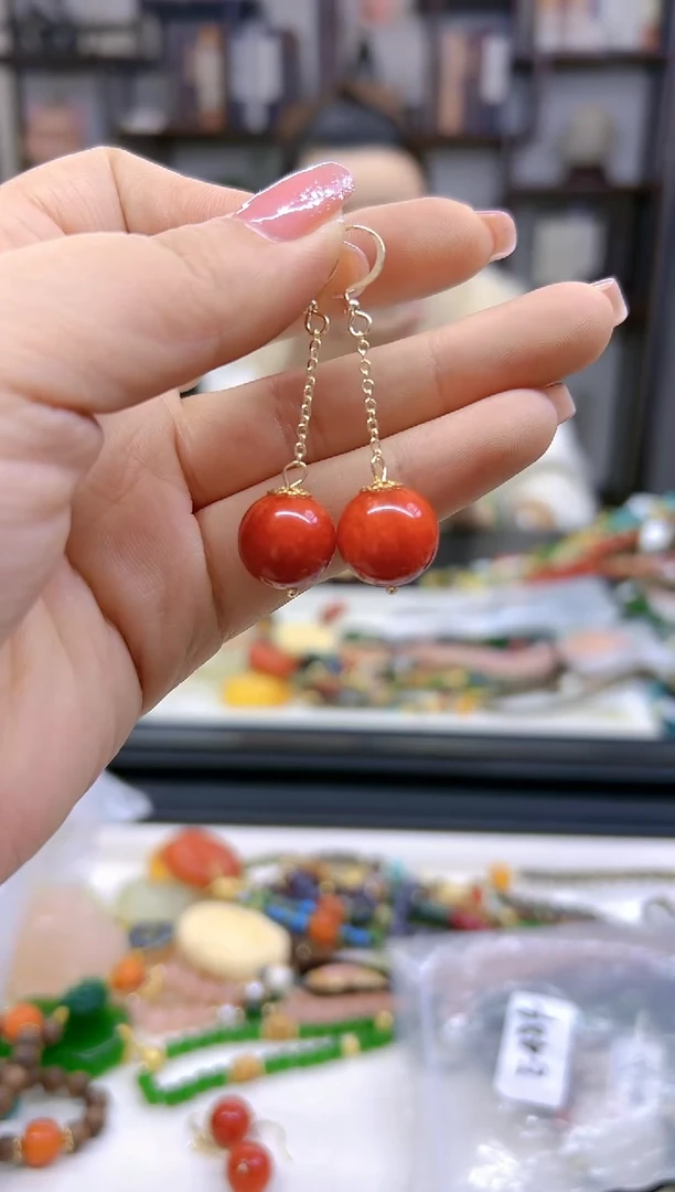 【闪购商品】翡翠耳饰14K金镶嵌耳坠E484