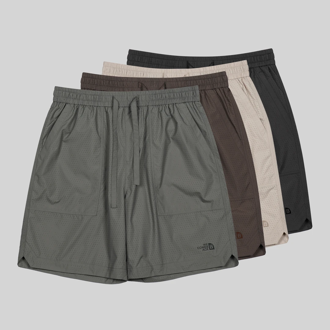 2025夏季宽松休闲五分裤男士时尚百搭直筒裤子简约潮流速干短裤