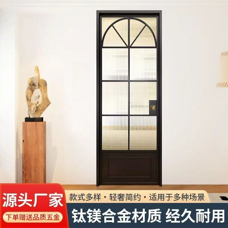 法式复古免胶水波纹玻璃透光不透明卫生间浴室防窥防爆玻璃智能门