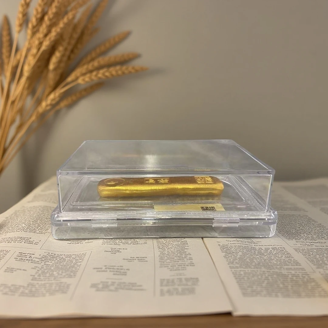 长条金色小黄鱼实心9999 水晶礼盒包装088