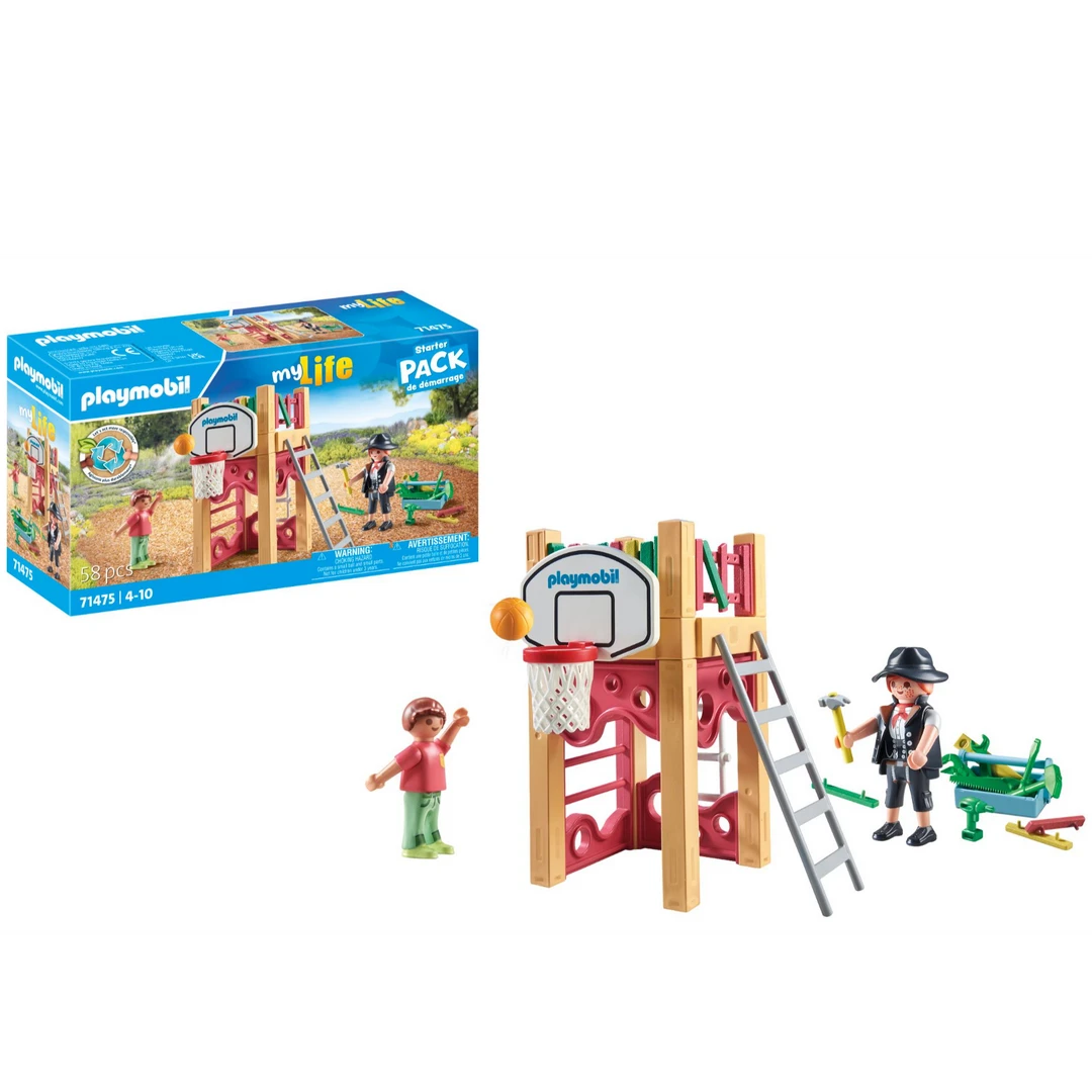 摩比世界My life系列·修理篮球架的木匠71475儿童玩具