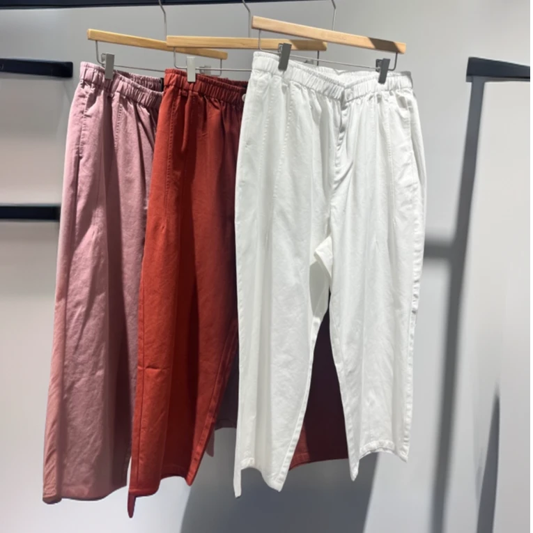 0464水淼25春季新品-休闲时尚萝卜裤百搭高腰简约宽松舒适气质