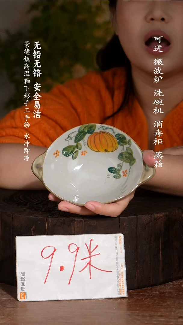 碗陶瓷景德镇高温瓷釉下彩手绘陶瓷