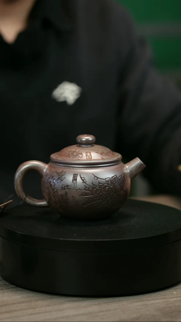 茶壶紫砂用****8H2019李琴段泥梅花圆鼓