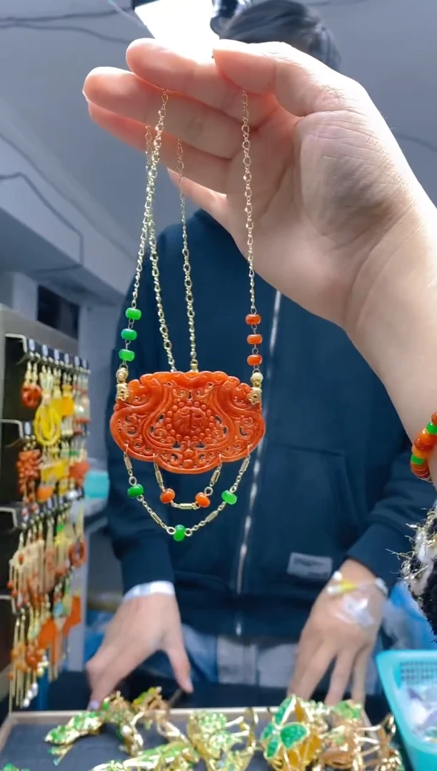 【闪购商品】翡翠耳饰合金0396翡翠锁骨链