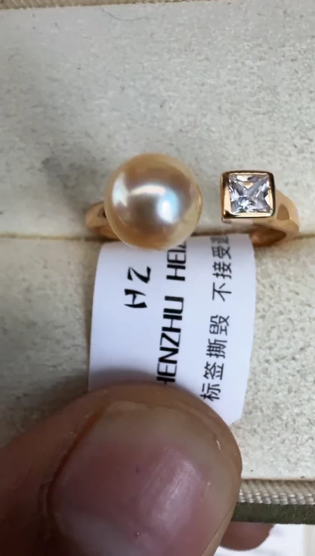 海水珍珠银S925镶嵌戒指戒指