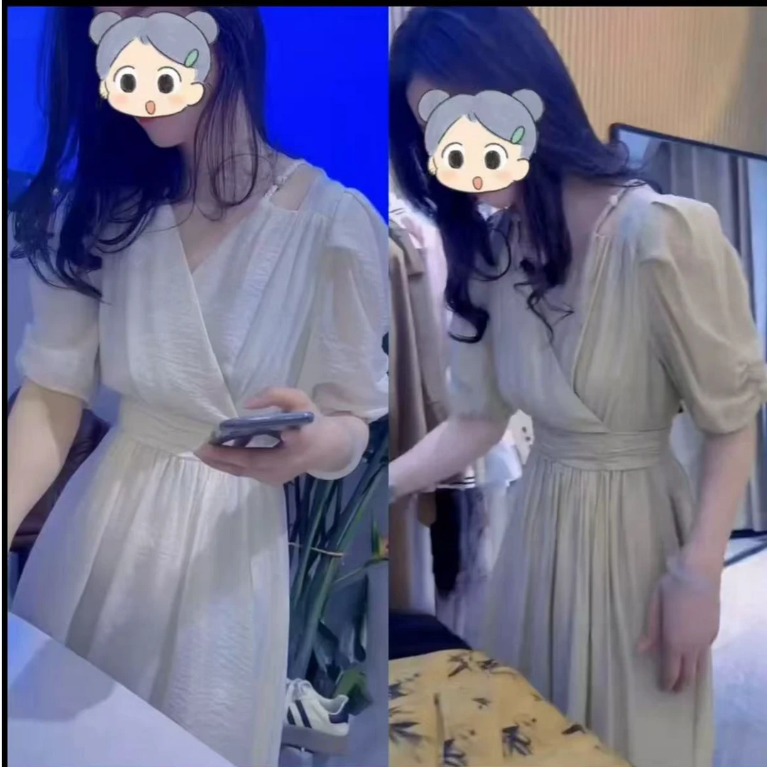 2025夏季新款时尚显瘦气质女士网红洋气连衣裙百搭款