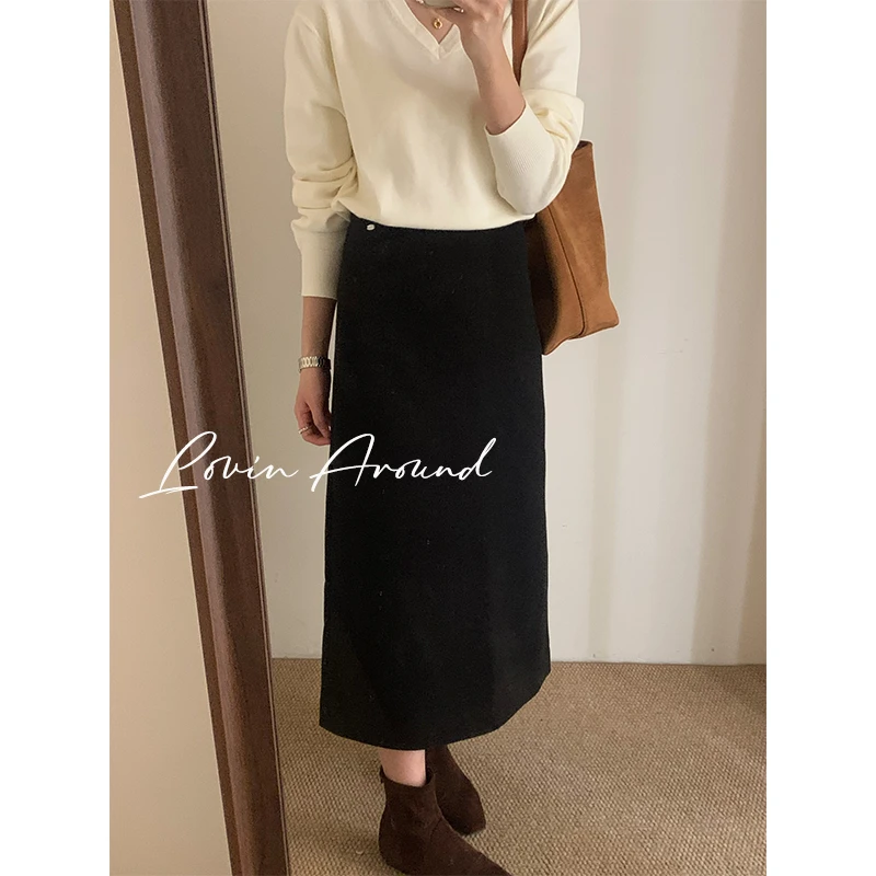 LOVIN AROUND【半身裙】长裙高腰秋季半身裙秋冬秋季显瘦半身裙