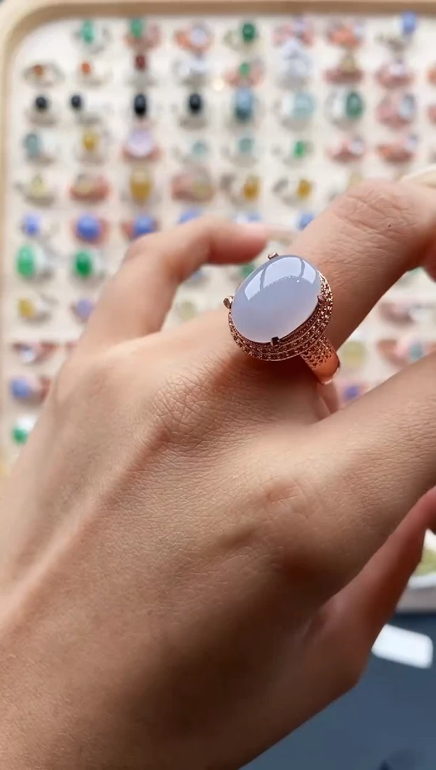 【闪购商品】翡翠戒指未镶嵌缅甸天然A货翡翠555  3+8