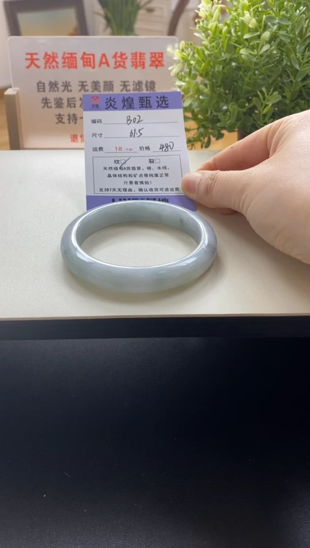 未镶嵌手镯翡翠圈口61.5编码b02