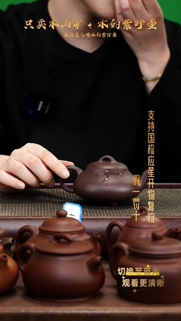 茶壶紫砂天青泥汉棠石瓢