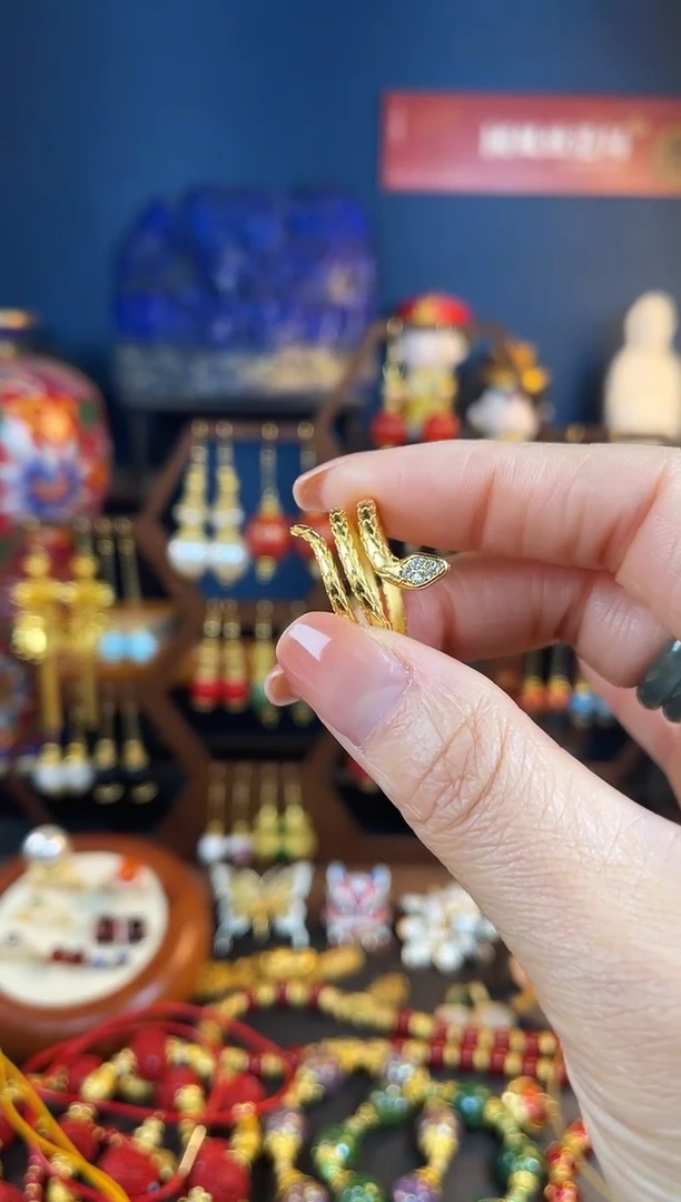 【闪购商品】407号蛇型景泰蓝戒指