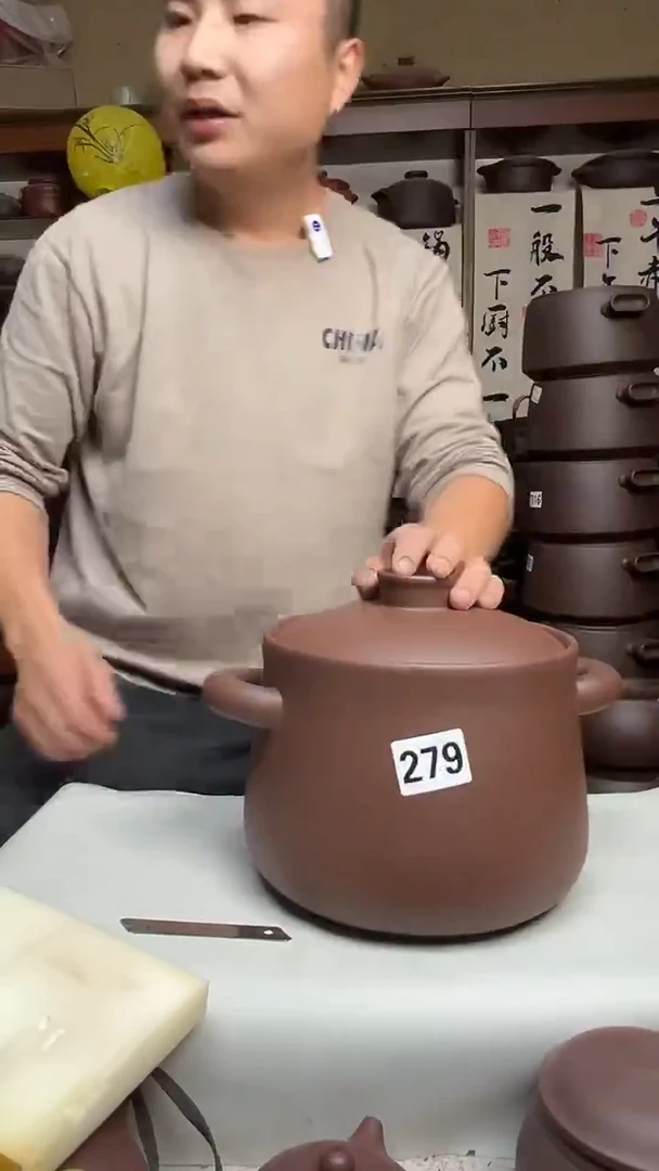 宜兴紫砂微瑕5.5升小蛮腰紫泥 微瑕   279