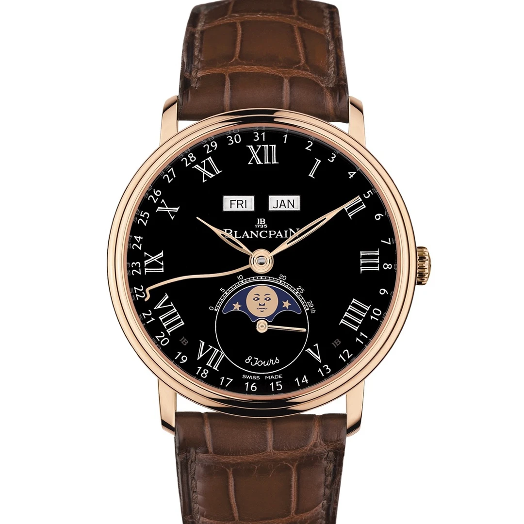 95新 Blancpain 宝珀经典月相/6639/单表/表径42/18k红金男士名表