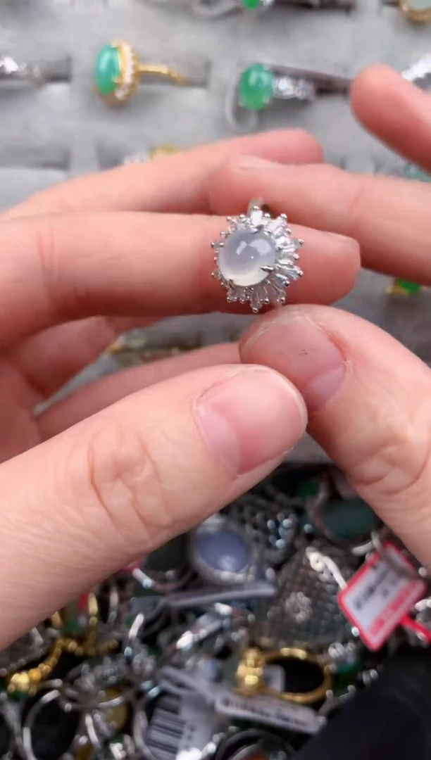 银S925镶嵌戒指翡翠10                  1