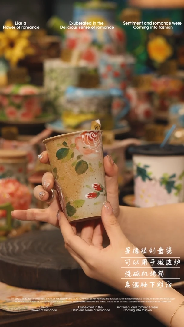 陶瓷景德镇高温釉下彩绘设计师款式