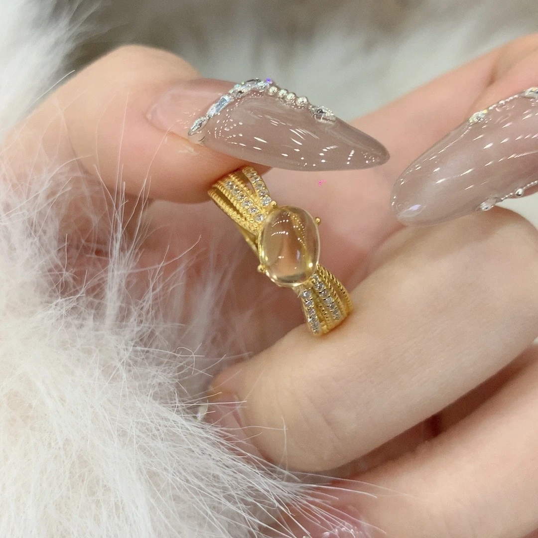 【集钰·讲述温柔·黄】黄水晶s925银镶嵌贵气温柔简约大气