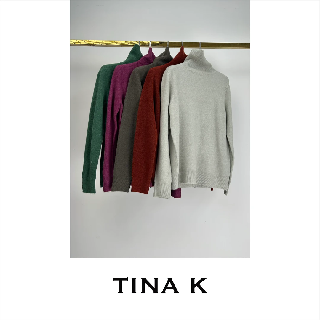 TinaK彩色高领羊毛打底衫长袖秋冬休闲百搭纯色DD224152
