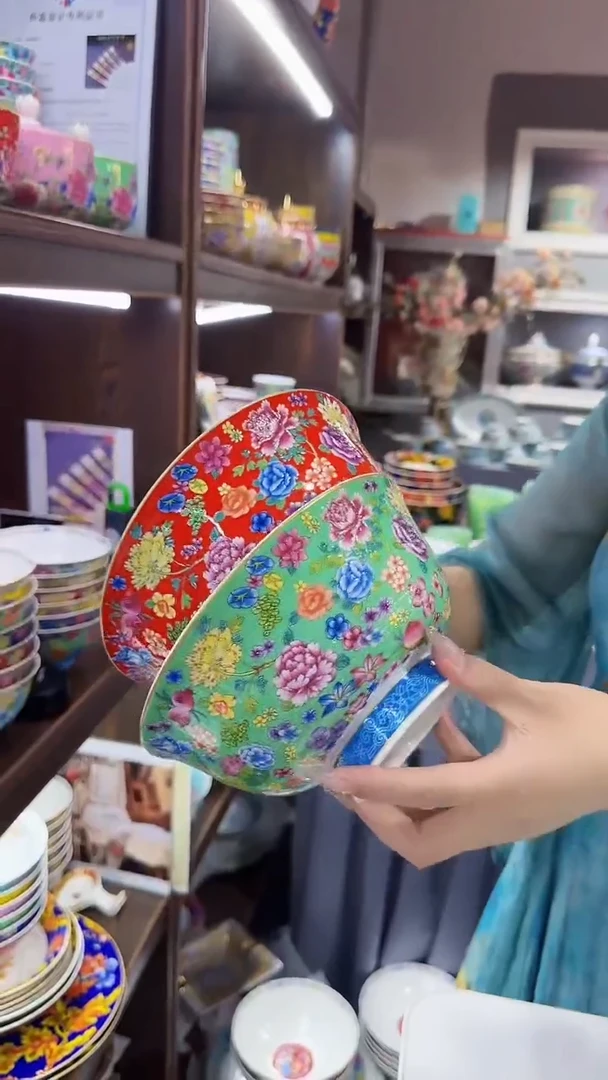 瓷片7英寸面碗2个景德镇陶瓷