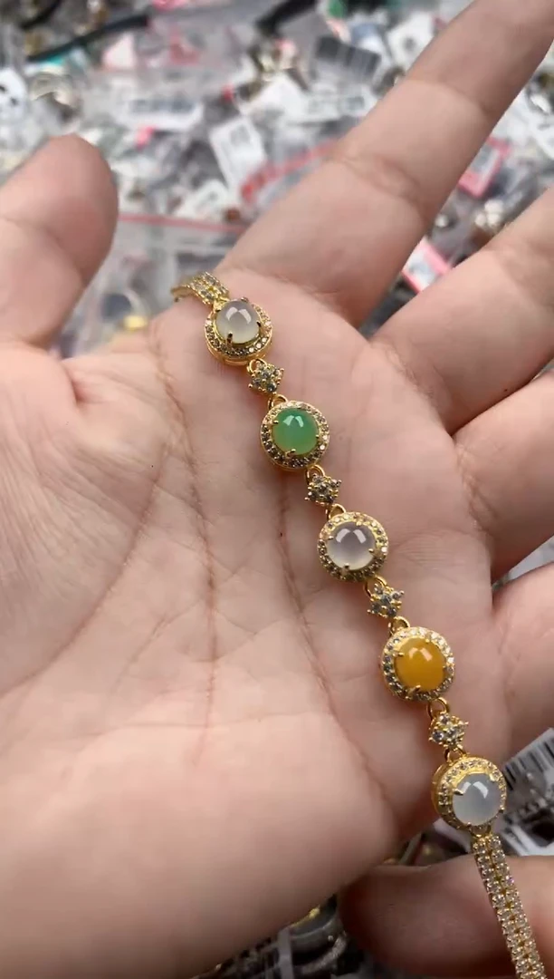 银S925镶嵌戒指翡翠10    8