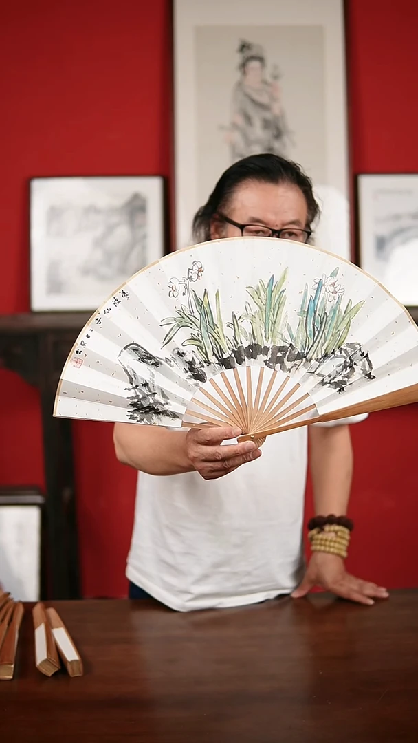 国画手写手绘-10寸扇子